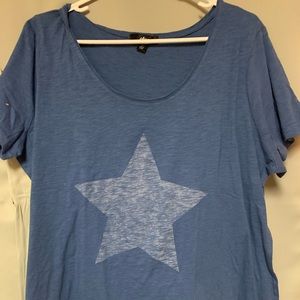 Medium blue women’s T-shirt with Star on front